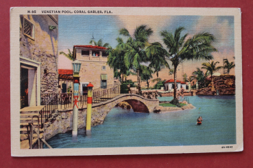 Ansichtskarte AK Miami Coral Gables FLA Lorida 1939 Venetian Pool Hotel Anlage Ortsansicht USA Amerika Vereinigte Staaten